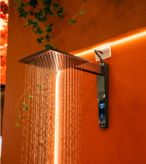 Ducha digital Lorenzetti instalada em ambiente de alto padrão