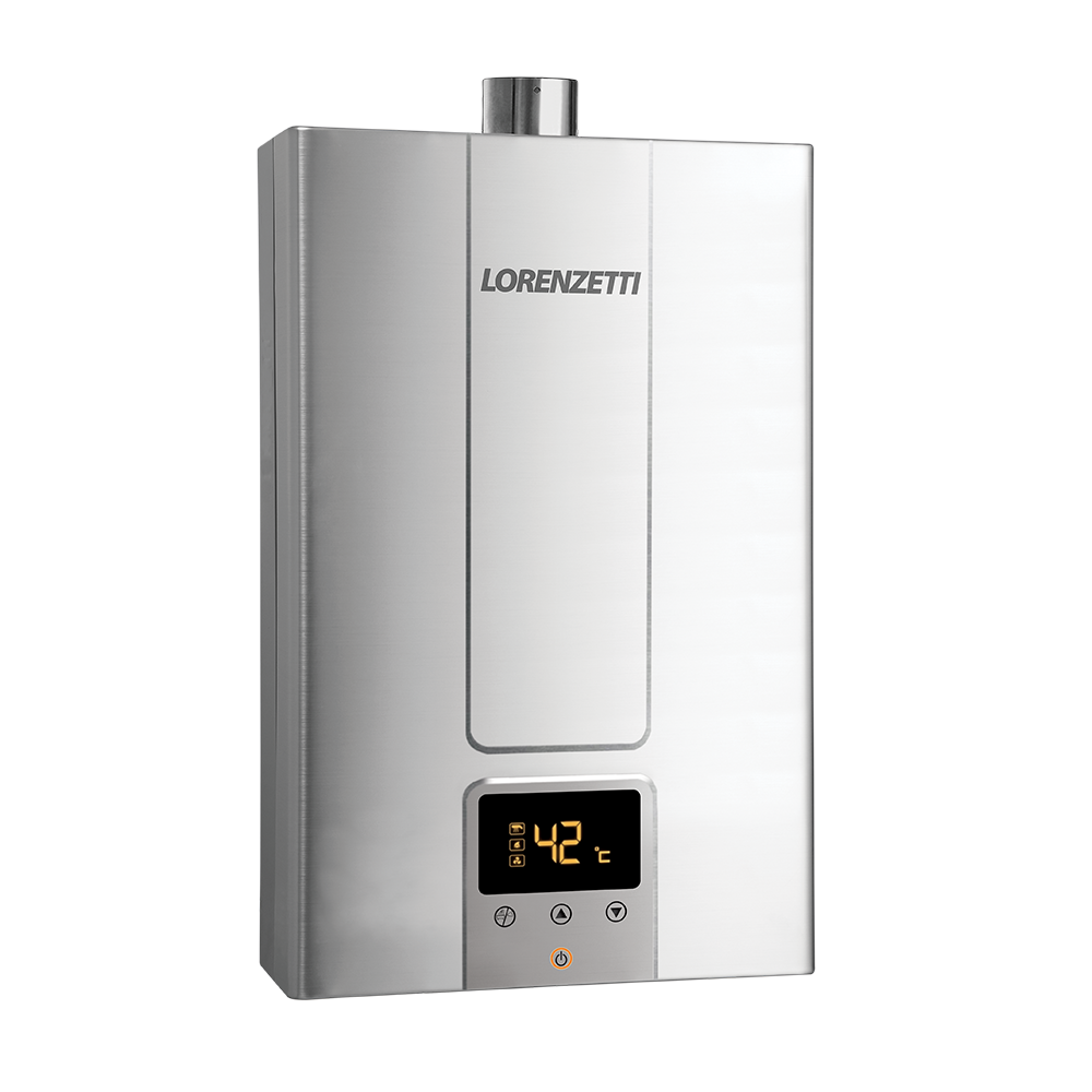 Aquecedor a gás Lorenzetti LZ 1600DE acabamento inox